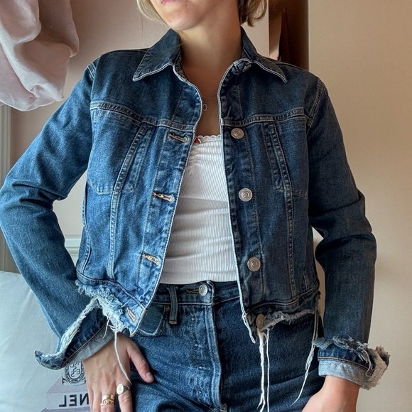 Hudson Garrison Cropped Denim Jacket in Continuum Size XS - Picture 3 of 8